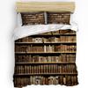 Bookshelf Library Book Printed Comfort Duvet Cover Pillow Case Home Textile Quilt Cover Boy Kid Teen Girl 3pcs Bedding Set