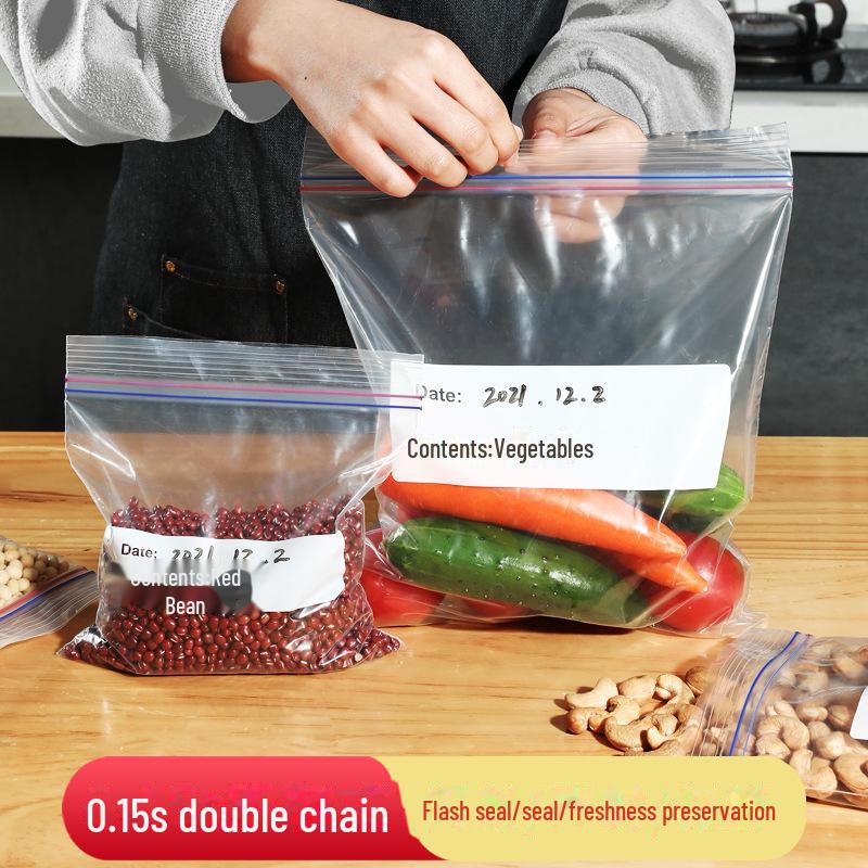 Thickened Food-Grade Storage Bags with Double Ribs: Ideal for Refrigeration, Freezing & Fresh-Keeping