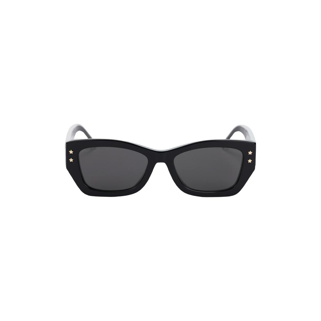 Dior Okulary przeciwsłoneczne damskie DPFCS2UQR-10A0 z czarnym logo z literami o nieregularnym kształcie