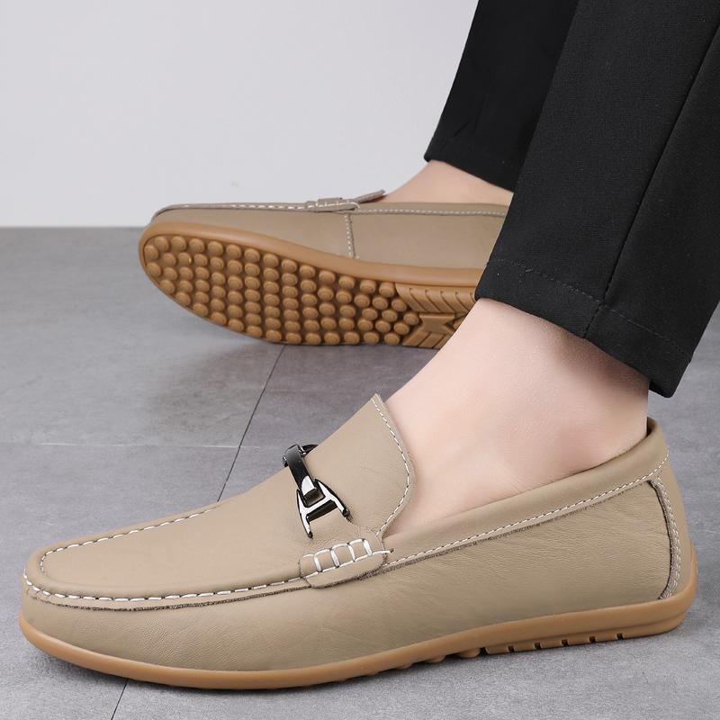 Fashion High Quality Genuine Leather Loafers Driving Shoes Luxury Brand Formal Mens Slip On Flats Moccasins Breathable Male Boat Shoes