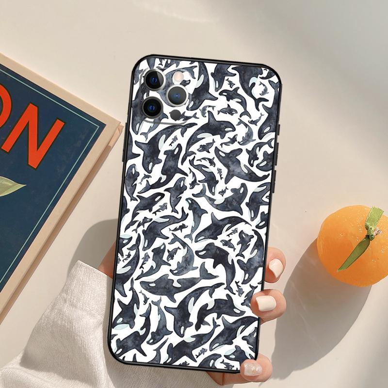 Orcas Killer Whales Case For iPhone 12 11 13 Pro Max Mini 7 8 Plus X XR XS Max SE 2020 Camera Protection Shell