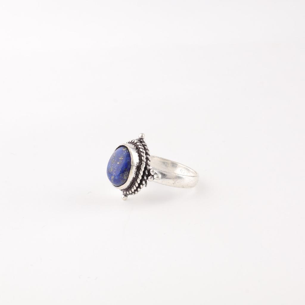 Lapis Lazuli Gemstone 925 Sterling Silver Jewelry Handmade Silver Ring For Women RR-9-36