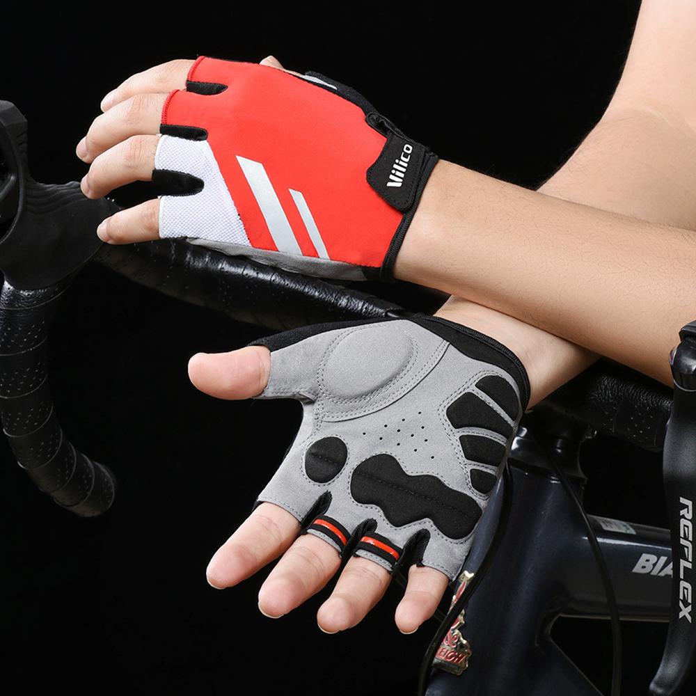 VILICO A0066V 1 Pair Size L Cycling Fitness Fishing Outdoor Sports Gloves Shock Absorbing Anti Slip Half Finger Gloves