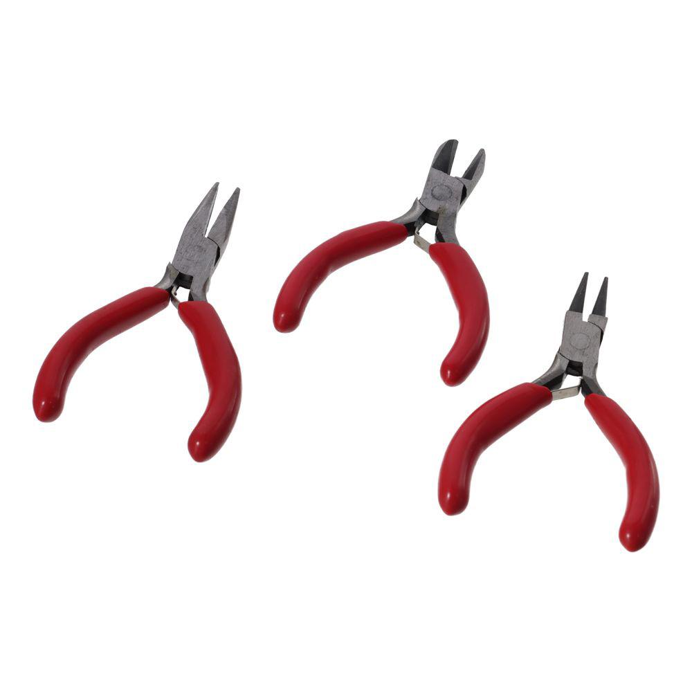 3pcs Red Mini Pliers Set Plastic Wire Stripping Pliers Portable Cutter Wire Pliers  Worker