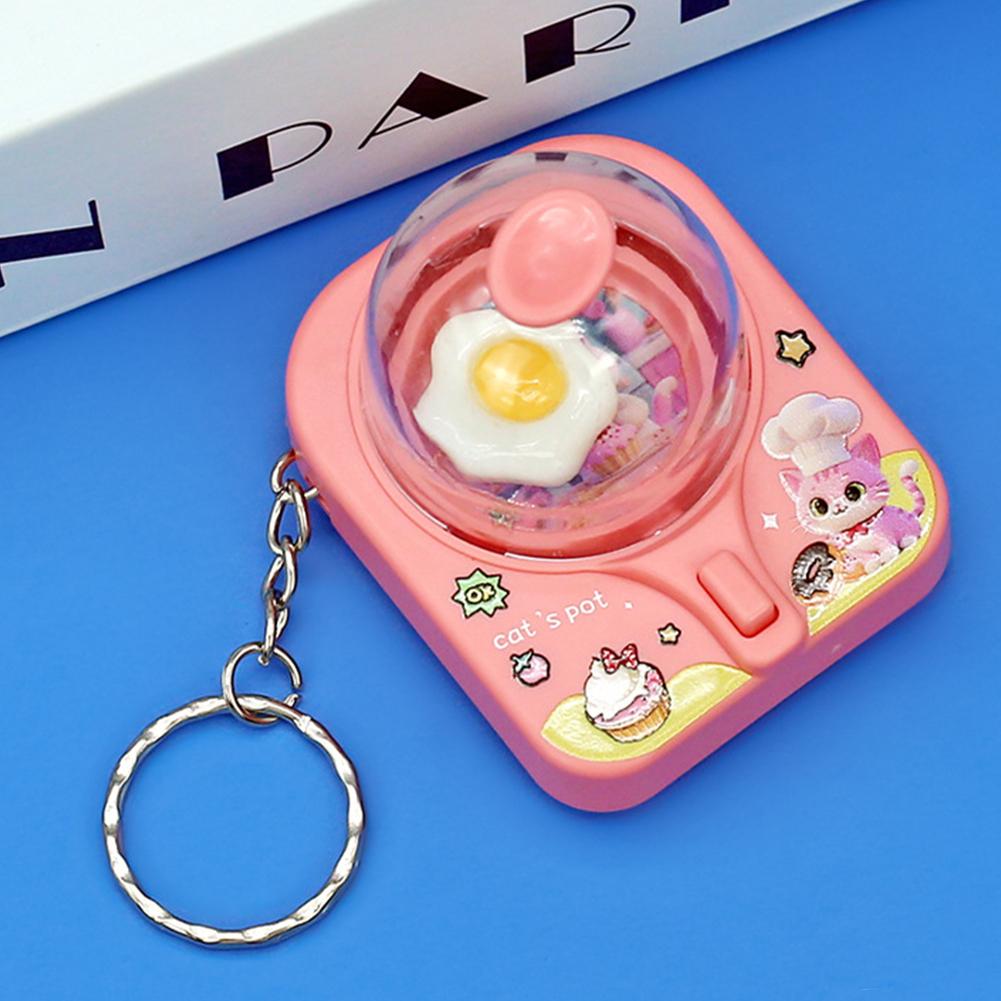 

Mini Egg Turning Machine Keychain Fun Toy Student Bag Pendant for Boys Girls Children Small Gifts розовый
