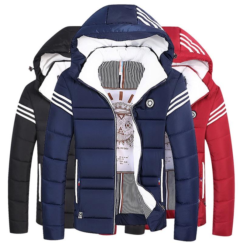Men Winter Warm Cotton Jacket Ski Jacket Thick Hooded Puffer Coat Stylish And Versatile