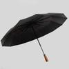 36 Bone Automatic Rain Umbrella Wood Handle Women's Parasol Durable Parasol  Men's Business