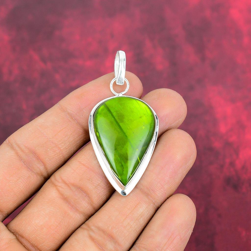 Green Flash Labradorite Pendant Gemstone Jewelry, 925 Solid Sterling Silver Pendant, Handmade Jewelry Birthstone Pendant, Gift For Him