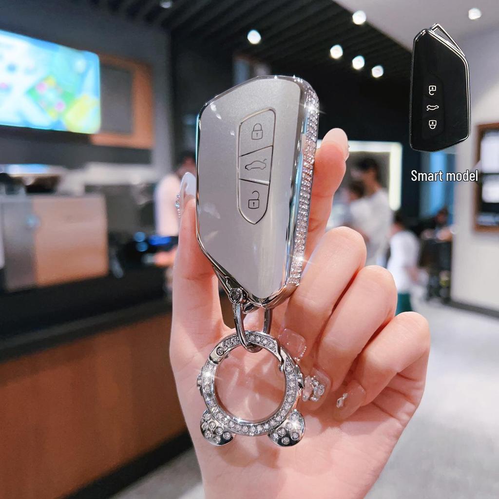 Volkswagen Key Cover for Golf 8, Sagitar, Lavida, Tiguan, Bora, Passat - Car Key Shell with Buckle