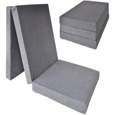 Gästematratze - Grau - 195 x 70 x 15 cm - Faltbar - Weicher Komfort - Antiallergisch