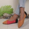 Women's Solid Color Large Size Slip-on Pointed Toe Color Matching Flat Bottom Shallow Mouth Comfortable Casual Shoes