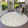 Watercolor Flower Round Rug Non-slip Floral Carpet for Living Room Bedroom Kitchen Decor Circle Doormat