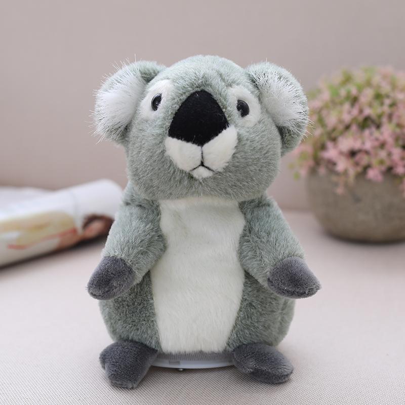 Yeni Gelen 18CM Konuşan Koala Evcil Hayvan Peluş Oyuncaklar Söylediğinizi Tekrarlar Eğitici Oyuncak Hamster Bebek Hediye