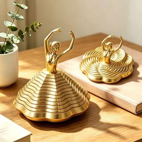 3D Printed Spinning Ballerina Fidget Toy Ballet Dancer Spinner Spiral Sensory Toy for Stress Relief Home Office Desktop Decoration