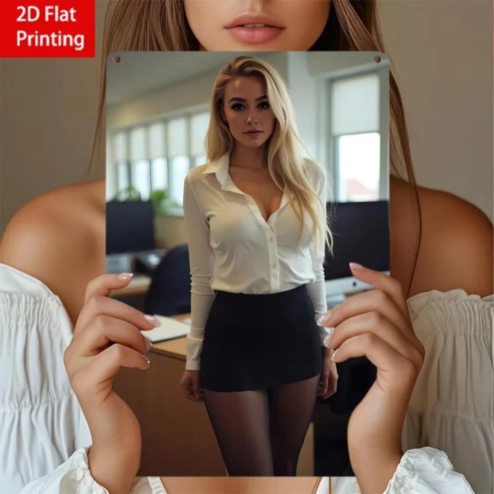 

Vintage Floral Woman Metal Art Wall Decor Plaque Kitchen Home Gift 8x12 Inch 20x30cm білий