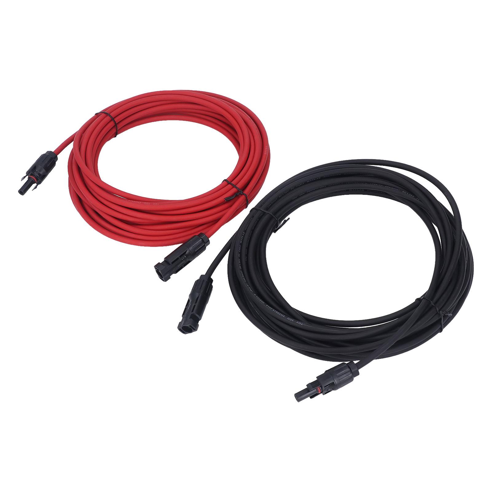 

2 шт. 12AWG 4мм2 Подовжувальний кабель для сонячної панелі Чорний Червоний Адаптер для сонячної панелі Подовжувальний кабель з гніздом