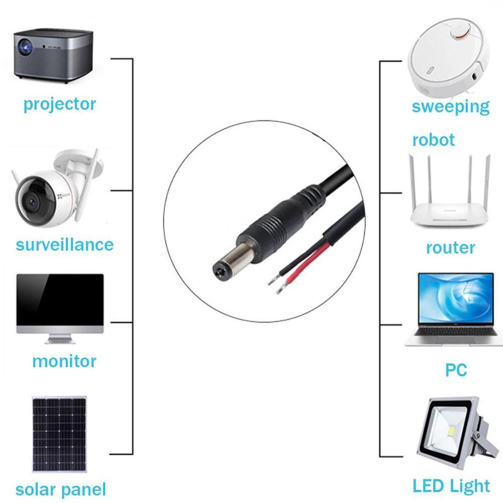 Copper Cord Power Supply Connector 18AWG Power Cable Male Female Connector Power Supply Connection