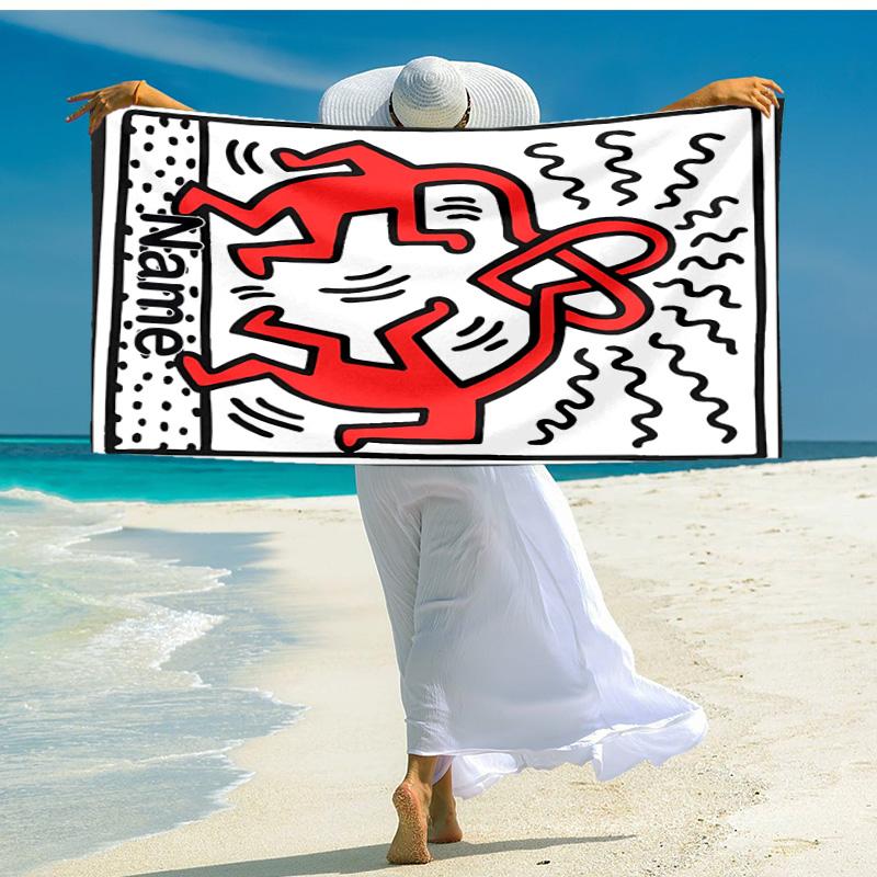 Personalized customized proof beach towel with Untitled Dance pattern - soft, absorbent,quick-drying,perfect swimming,camping&bathing