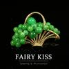 Green Grape Flower Basket Delicate Alloy Accessories Women's Premium Light Luxury Brooch Pin