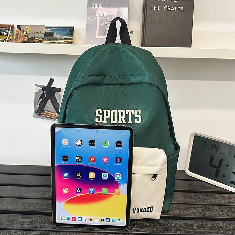 Middle School Student Schoolbag Women's Large Capacity Backpack Letter Print Men Outdoor Backpack