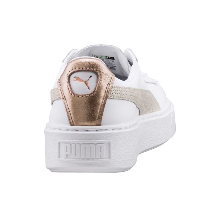 Puma Basket Platform Euphoria Synthetic Leather Low-Top Sneakers Women Sneakers White 366814-02