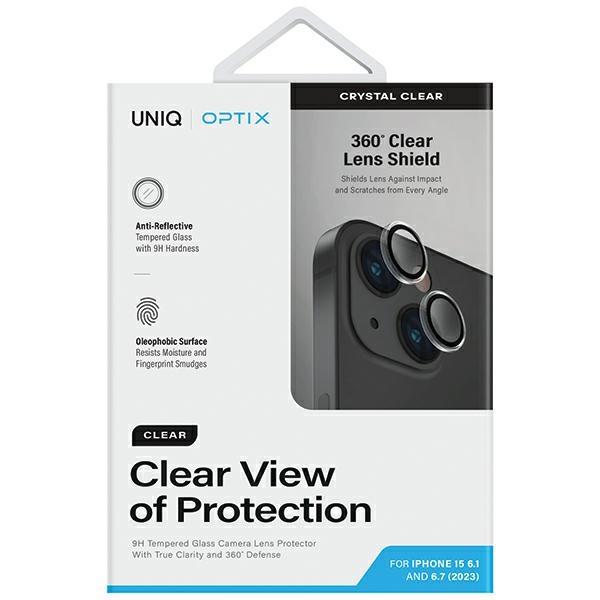 Uniq Optix Clear Camera Lens Protectoriphone 15 6.1 / 15 Plus 6.7 Crystal Clear Szkło Na Obiektyw Aparatu Z Aplikatorem