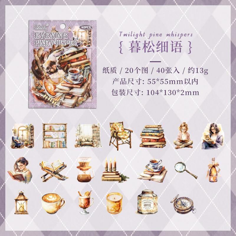 

40 pcs Vintage INS Stickers pack Adhesive Diy Scrapbooking Diary Album Planner handmade Junk Journal Supplies