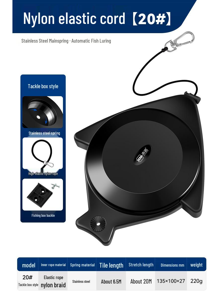 Automatic Retractable Fishing Lanyard: Big Fish Reservoir, Anti-Drop, Rod Protector & Control Rope