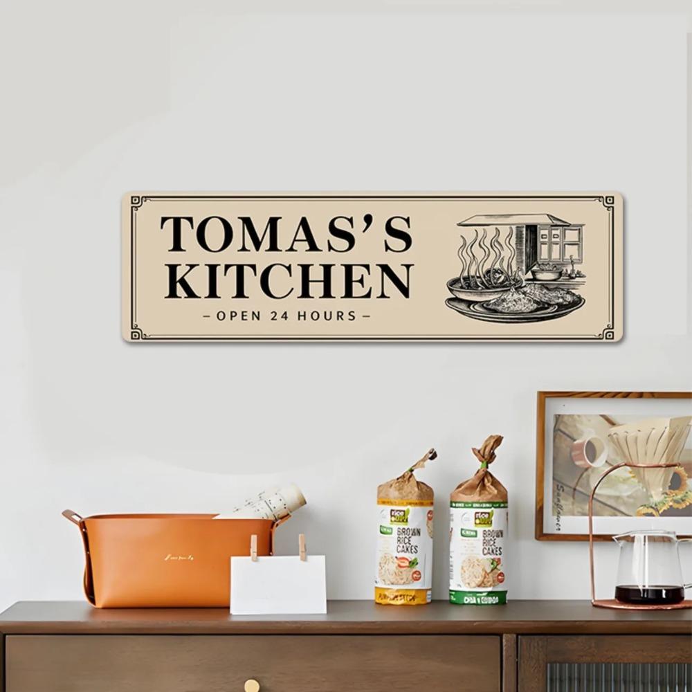 Custom Aluminum Kitchen Sign Personalized Chef Metal Wall Decor Home Restaurant