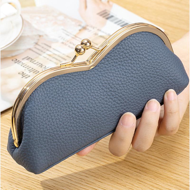 Originální kožené pouzdro na brýle pro ženy, pouzdro na mince, jednoduchá taška na sluneční brýle, přenosné pouzdro na organizér kosmetiky a tužky na obočí
