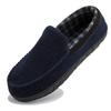Men Cotton Slippers Microsuede Moccasins Shoes for Men Slip-On Flat Shoes with Memory Foam Sole Indoor Outdoor Casual Loafers