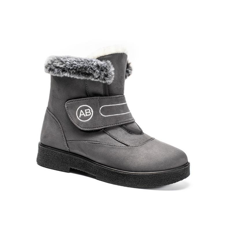 Women's High-Top Thermal Snow Boots with Velcro Fastening Fleece-Lined Women's Boots Casual Women's Shoes Autumn Style