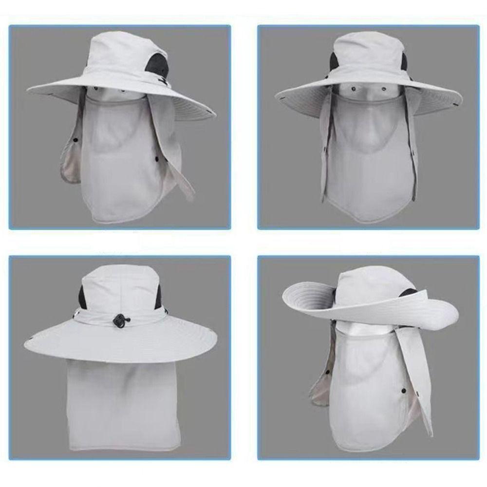 1Pcs Full Face Cover Fishing Hat Sun Cap Summer Hat Outdoor Anti UV Hiking Hat Women Men