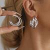 925 Silver Star Moon Hoop Earrings for Women Girls Zircon Dangle Earrings Gold Silver Party Jewelry Gifts