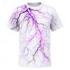 Men's Optical Illusion Lightning 3D T Shirt Short Sleeve T Shirt 3D Print Crew Neck Shirt Exaggerated Designer Party Street