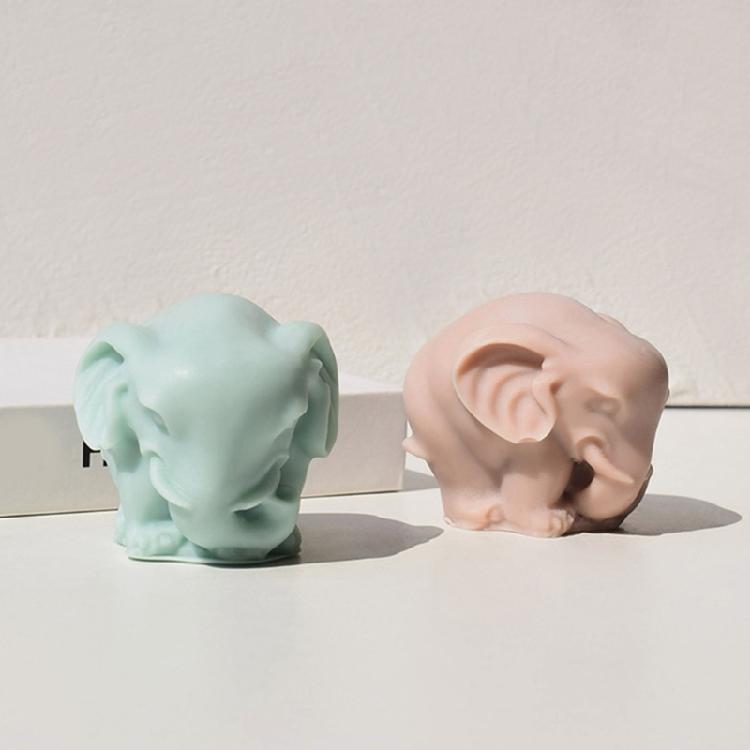 Elephant Figurine Silicone Candle Molds for Candle Making Silicone Epoxy Resin Mould Fondant Silicone Molds Baking Tool