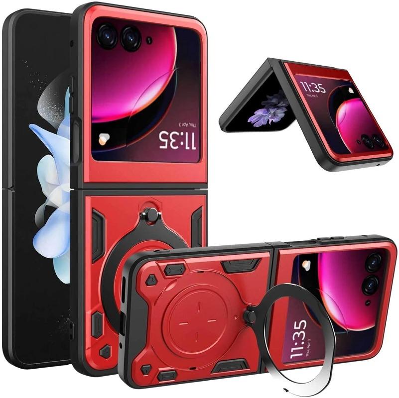 Slide Cover for Motorola Moto Razr 60 Ultra 50 40 Ultra Razr Plus Case Ring Stand Holder Shockproof Camera Protection Capa