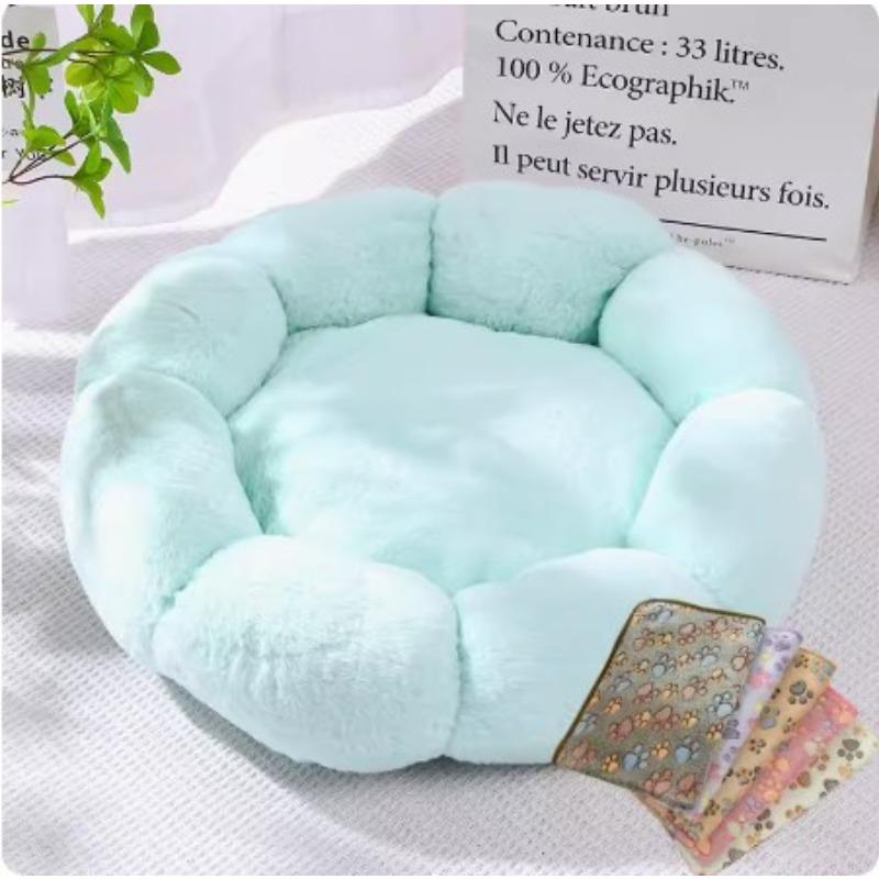 Closed Warm Flower Pet Bed For Cat Dog All Season Use