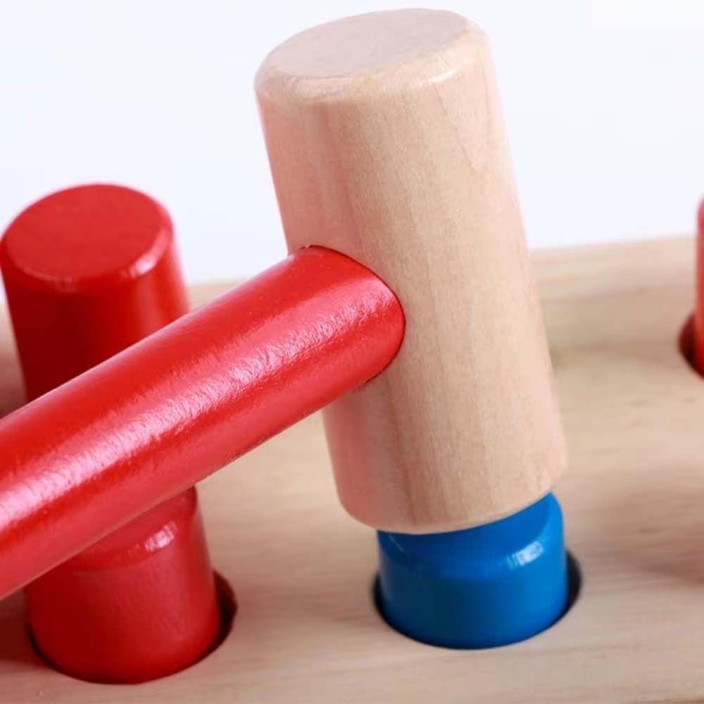Color Cognition Montessori Toy Sensory Game Early Education Toy Wooden Hammer Toy  Toddlers Baby