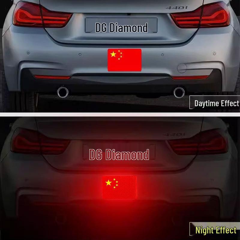 Patriotischer roter Flaggen-Reflektoraufkleber für Autos - Fünf-Sterne-Klebedekoration