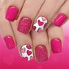 Pack of 48 Shining Artificial Nail for Special Occasions Featuring Rose Red Love Heart Glitters Valentines Theme