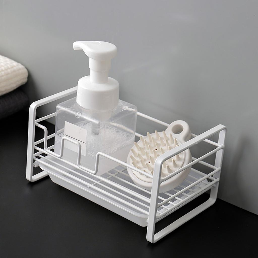 Sponge Storage Rack Matte White Compact Rust Prevention Sponge Drainer Rack Kitchen Drying Rack for