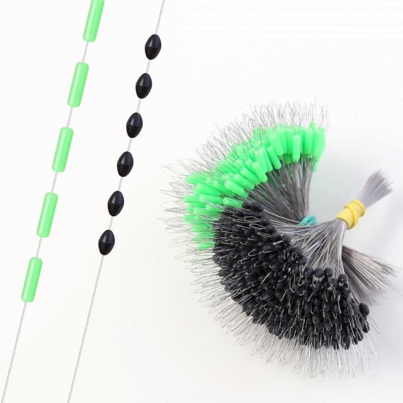 300Pcs Silicone Space Bean Fishing Bobbers Stoppers Float Stops Oval/Cylinder Fishing Bobbers Space Bean Easy to Use