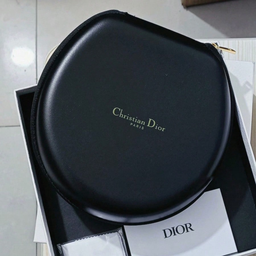 Dior Black Leather Zip Sunglasses Case
