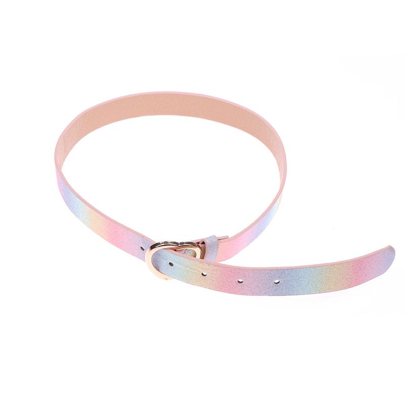 Children'S Belt Girl Pu Colorful Princess Dress Military Training Girl Belt Dress Jeans Belt Love Heart Eyelet Waist Belt