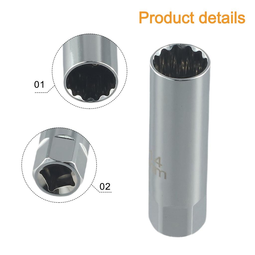 38 Inch Drive 12 Point Wrench Removal Tool for Spark with Metal Retainers and Chrome Vanadium Steel Construction