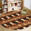 Cute Chip 'n' Dale print round floor mat, home rug decoration, cartoon welcome doormat, non-slip and stain-resistant.