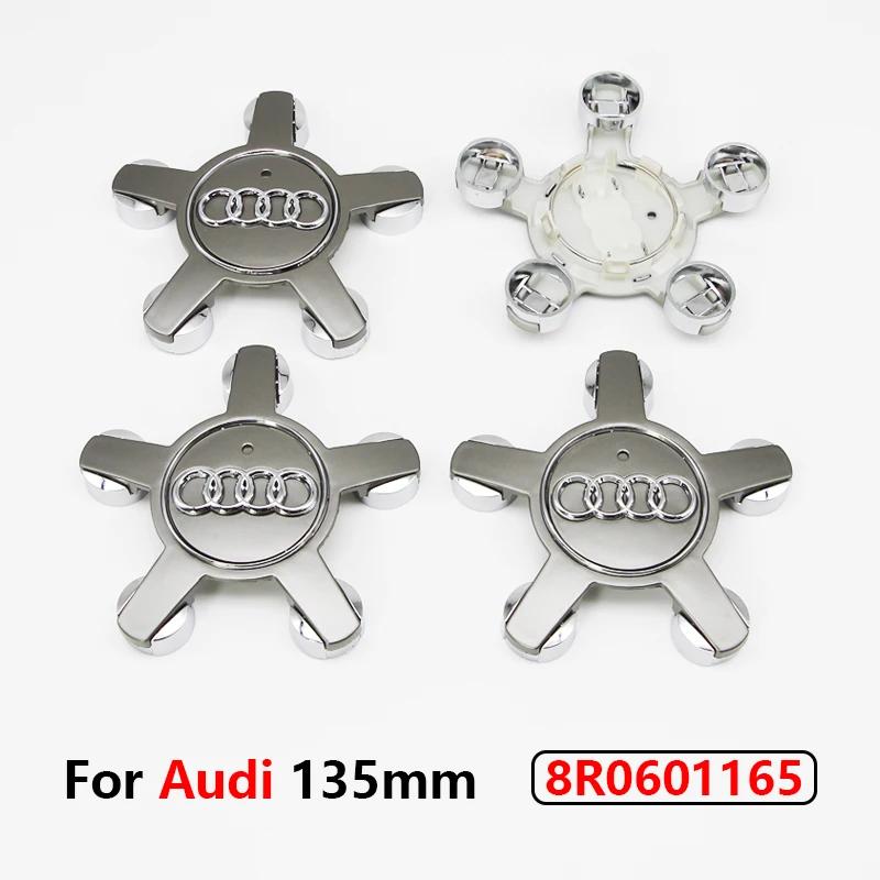 For Audi B5 4Pcs 135MM Car Hub Caps 4F0601165N For Audi A4 A5 A6 A7 Q3 Q5 A3 S5 Accessories Auto Wheel Center Cap Hubcap Rim Covers Styling