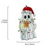 1pc Christmas Ghost Hanging Ornament Cute Ghost with Santa Hat Decortive Acrylic Suncatcher Art Pendants for Xmas Tree & Home Window