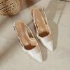 Pointed high heels women's thin heels sexy bag head sandals 2025 new large size women's shoes summer French empty shoes